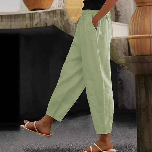😍💕50% zľava💕【40-120kg】Dámske ležérne nohavice z bavlny a ľanu ✅Platba pri doručení