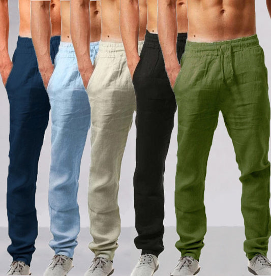 👖 50% отстъпка💥【40-120kg】Летни мъжки ежедневни спортни панталони, големи размери, свободна кройка, дишаща памучно-ленена материя ✅️Плащане при доставка