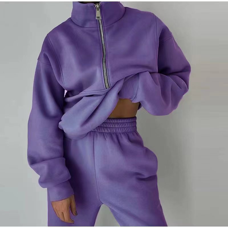 ✨Dobírka ✅【S-5XL】Dámská dvoudílná sada zesílené mikiny a tepláků, ležérní sportovní oblečení