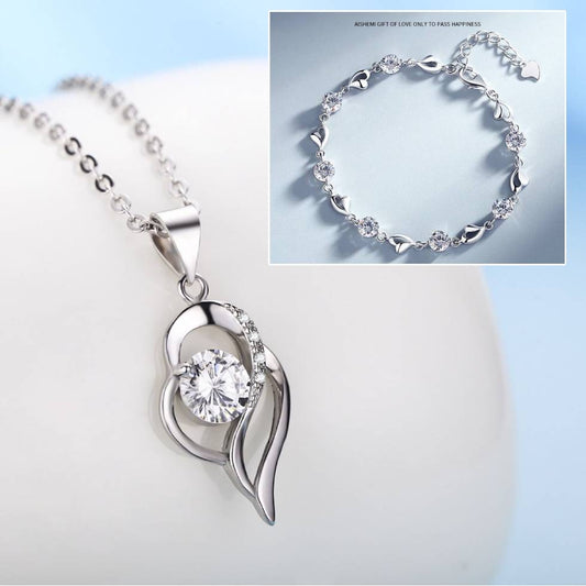 ✨✨【Купете 1, вземете 1 безплатно】💎💎Комплект гривна и колие от сребро 925 – Сърцето на океана ✅️Плащане при доставка