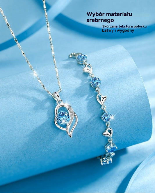 ✨✨【Kup 1, otrzymaj 1 gratis】💎💎Zestaw bransoletki i naszyjnika ze srebra 925 – Heart of the Ocean ✅️Płatność przy odbiorze ✅️2 artykuły ze zniżką 70%