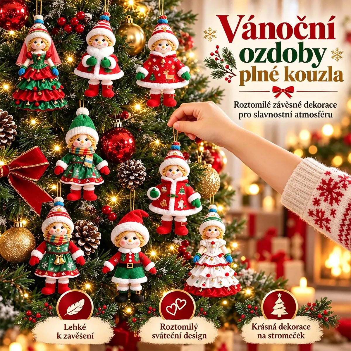 🎄【20 kusů】🎅Roztomilé vánoční ozdoby✨