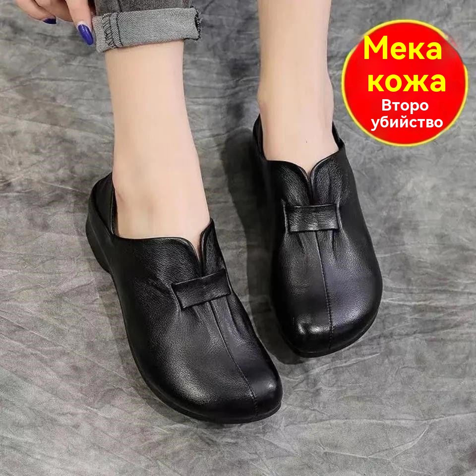 👡50% отстъпка🔥【35-42】Обувки с мека подметка и панделка, висококачествена телешка кожа, семпли и изящни ✅️Плащане при доставка