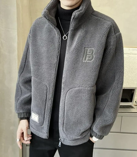 ⛄【L-6XL】Zimska flis jakna, bombažni plašč, odebeljen bombažni plašč iz jagnječje volne, topel plašč