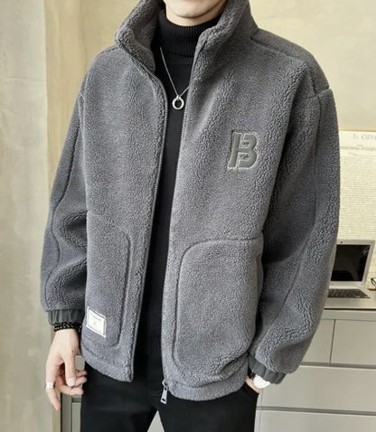 ⛄【L-6XL】Zimska flis jakna, bombažni plašč, odebeljen bombažni plašč iz jagnječje volne, topel plašč