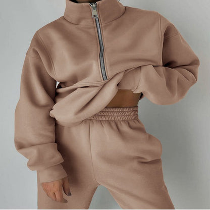 ✨Dobírka ✅【S-5XL】Dámská dvoudílná sada zesílené mikiny a tepláků, ležérní sportovní oblečení