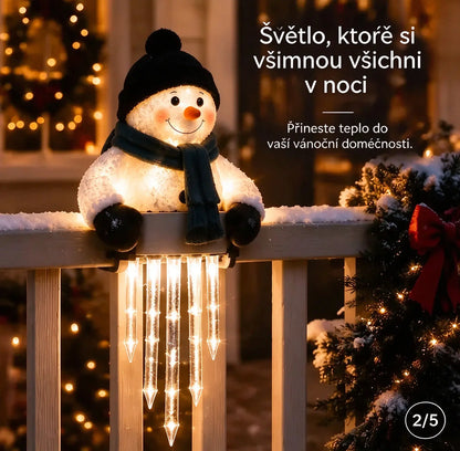 ☃️Světelná dekorace WinterGlow – sněhulák a rampouchy