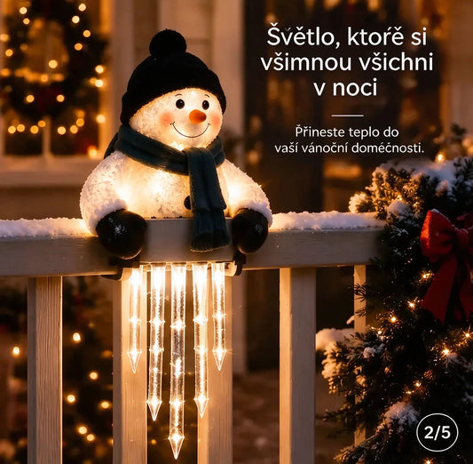 ☃️Světelná dekorace WinterGlow – sněhulák a rampouchy