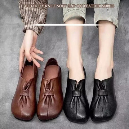 👡50% отстъпка🔥【35-42】Обувки с мека подметка и панделка, висококачествена телешка кожа, семпли и изящни ✅️Плащане при доставка