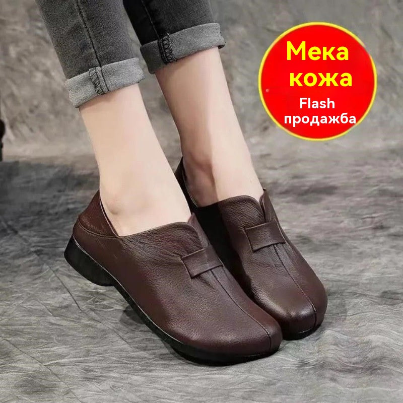 👡50% отстъпка🔥【35-42】Обувки с мека подметка и панделка, висококачествена телешка кожа, семпли и изящни ✅️Плащане при доставка