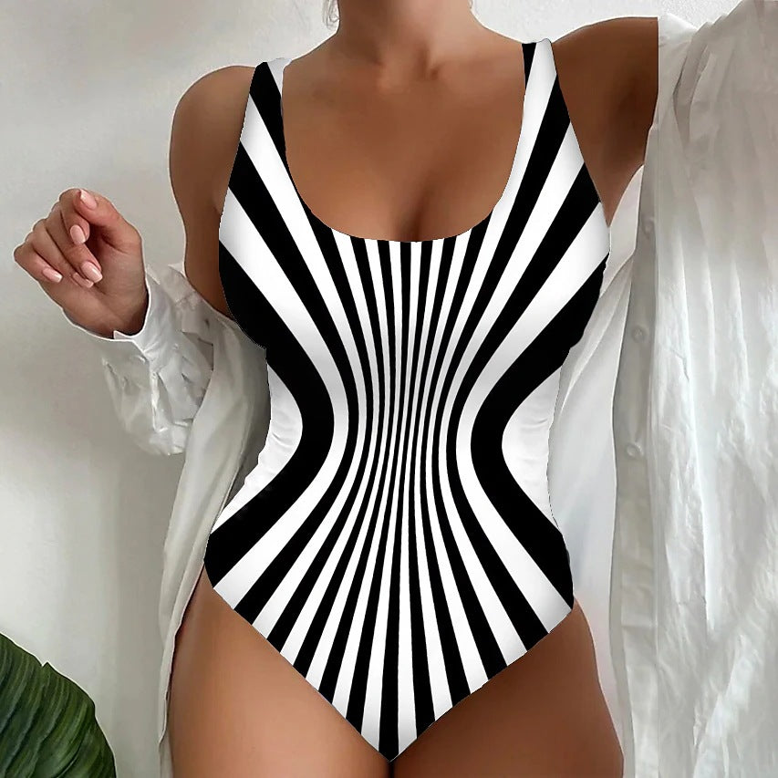 🔥👙 Descuento por tiempo limitado: -50%🔥【40-120 kg】Traje de baño sexy a rayas ✅️Pago contra entrega