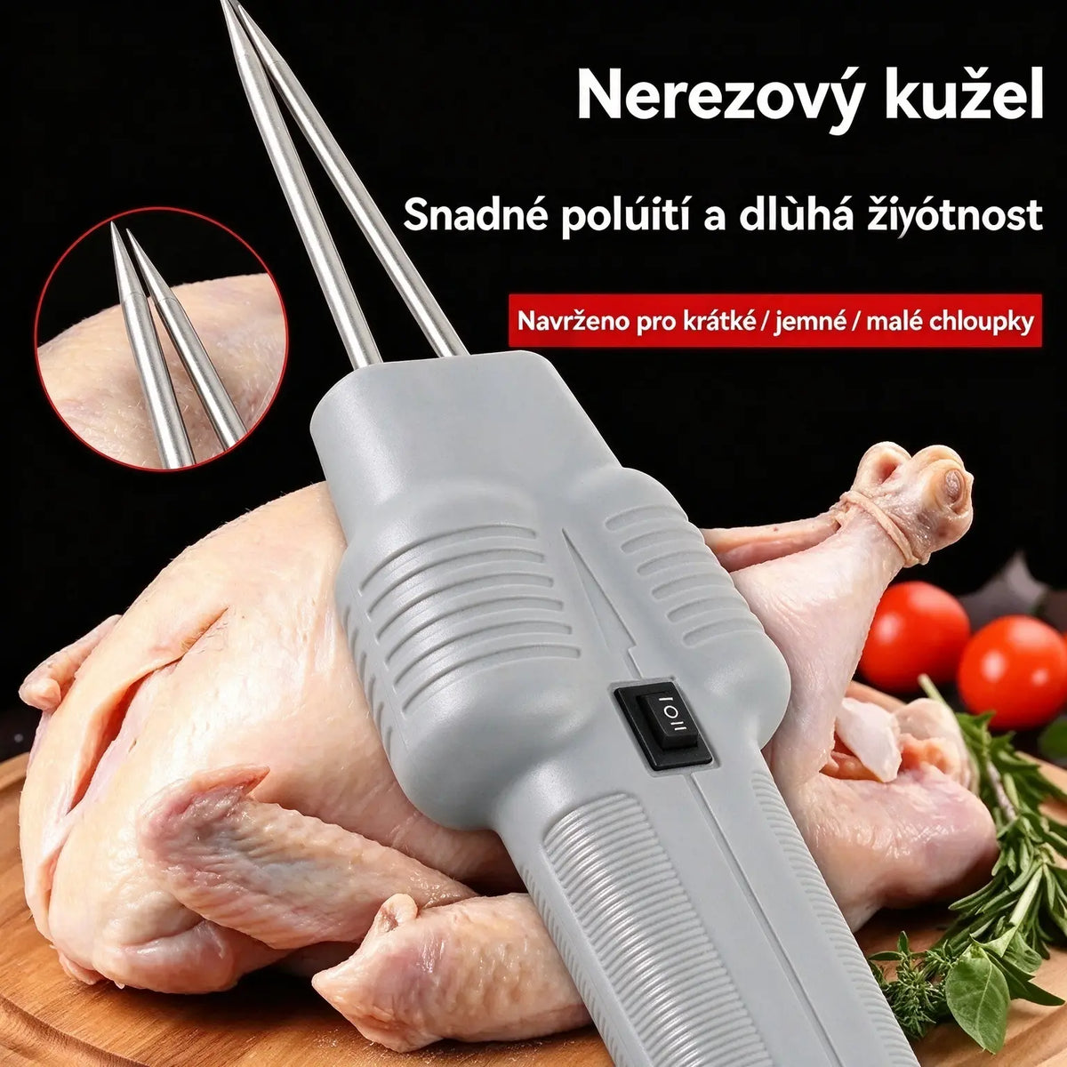 🐓🦆Přenosný elektrický škubák peří pro kuřata, kachny, husy a drůbež (USB nabíjení)
