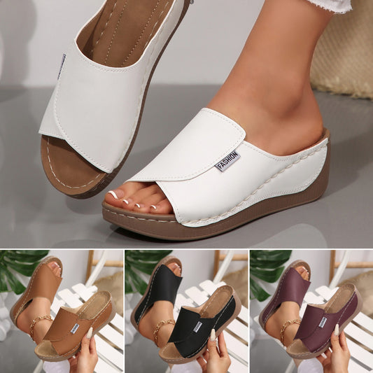 🔥👡【36-43】Модерни дамски сандали от естествена кожа с меки и дебели подметки 2026 ✅️Плащане при доставка