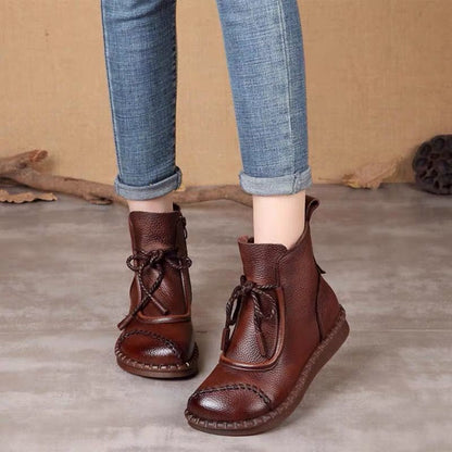 ✨👢Speciální nabídka【35-40】👢 2025 Dámské kotníkové boty Retro z měkké kůže