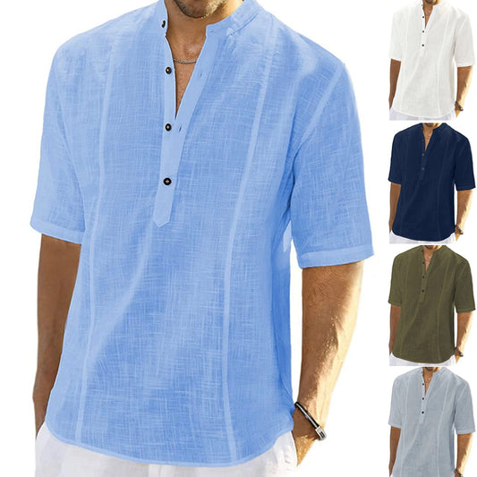 ✨Плащане при доставка ✅️【40-100kg】Мъжка тениска с V-образно деколте, нов стил, модерна и удобна 2026