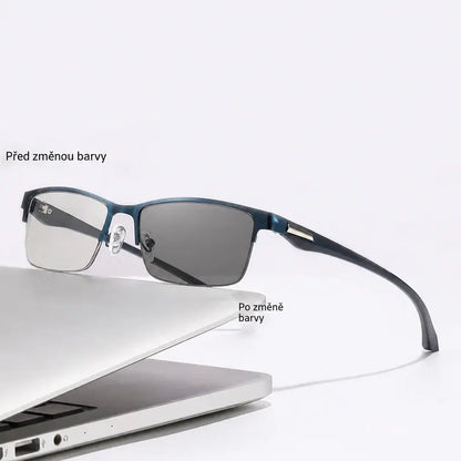 👓 Zcela nové bezrámové brýle na čtení určené speciálně pro střední a starší generaci, vybavené funkcí zvětšení, multifokálními skly, fotochromatickými skly a filtrem modrého světla.