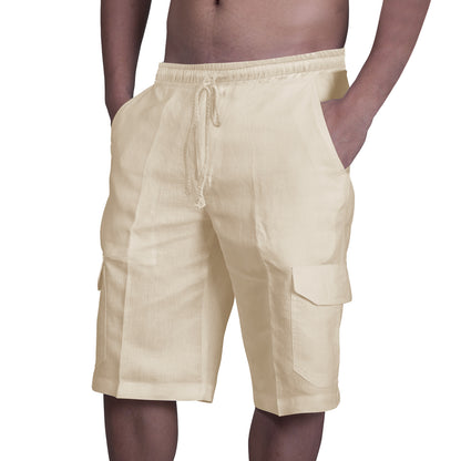 👖⛵ 50% zniżki 🔥【50–100 kg】Męskie lniane spodenki cargo ze ściągaczami i wieloma kieszeniami ✅️Płatność przy odbiorze ✅️2 artykuły ze zniżką 70%