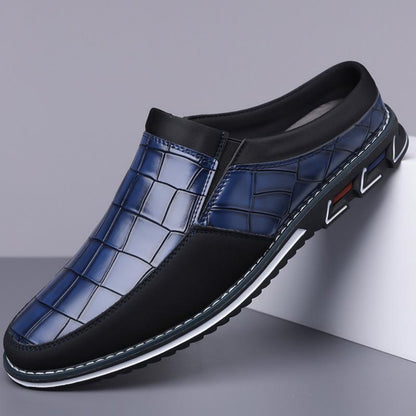 👞Плащане при доставка✅️【38-50】Пълен размер Най-продавани мъжки кожени чехли до средата на прасеца, удобни и дишащи