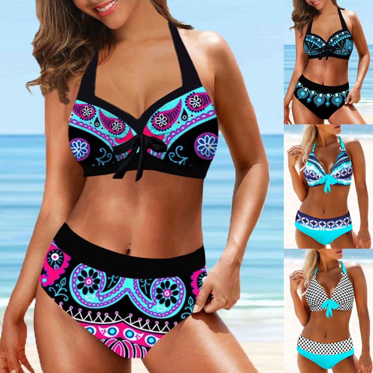 🏖️👙Отстъпка - 50%🔥【40-120кг】Дамски бански с щампа, нов модел ✅️Плащане при доставка ✅️2 артикула със 70% отстъпка