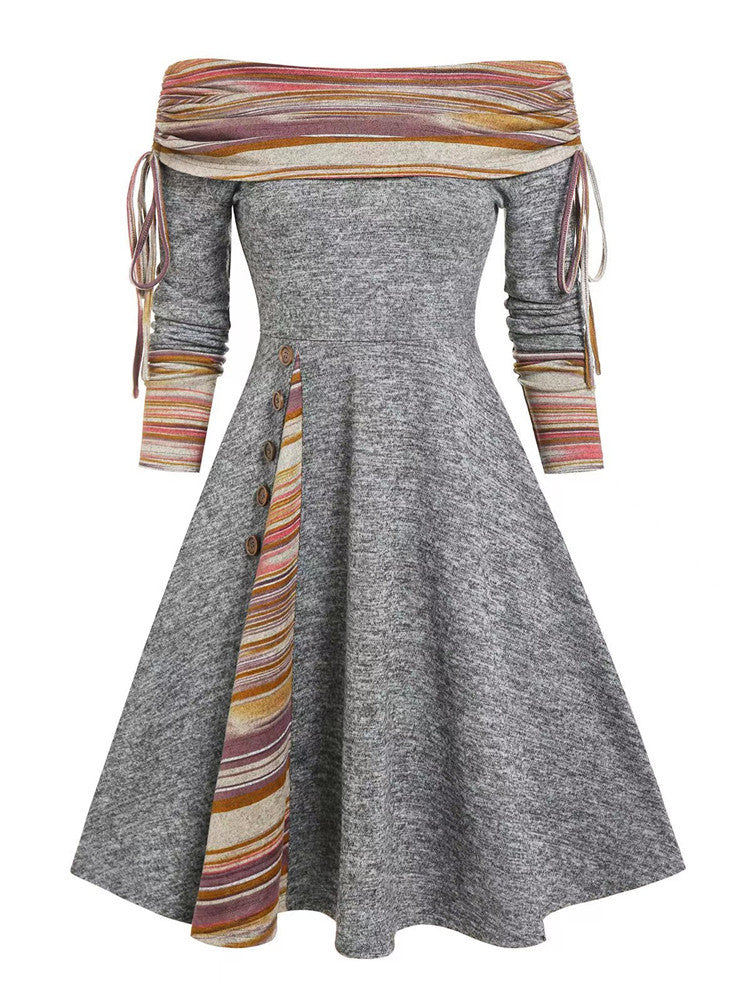 👗 50% popusta🔥【S–3XL】Nova jesensko-zimska haljina s dugim rukavima i asimetričnim krojem na jedno rame ✅️Plaćanje pouzećem