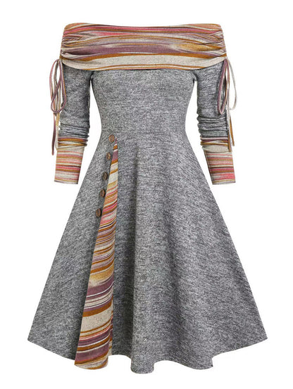 👗 50% popusta🔥【S–3XL】Nova jesensko-zimska haljina s dugim rukavima i asimetričnim krojem na jedno rame ✅️Plaćanje pouzećem