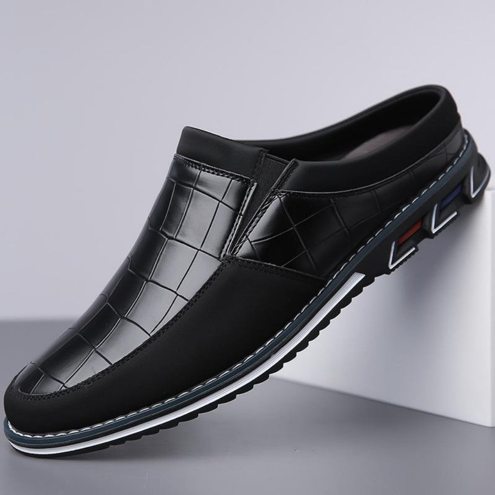 👞Плащане при доставка✅️【38-50】Пълен размер Най-продавани мъжки кожени чехли до средата на прасеца, удобни и дишащи