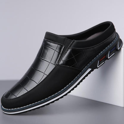 👞Плащане при доставка✅️【38-50】Пълен размер Най-продавани мъжки кожени чехли до средата на прасеца, удобни и дишащи