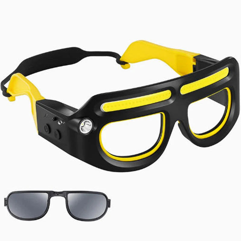 👓💡Акумулаторен LED челник с очила ✅️Плащане при доставка