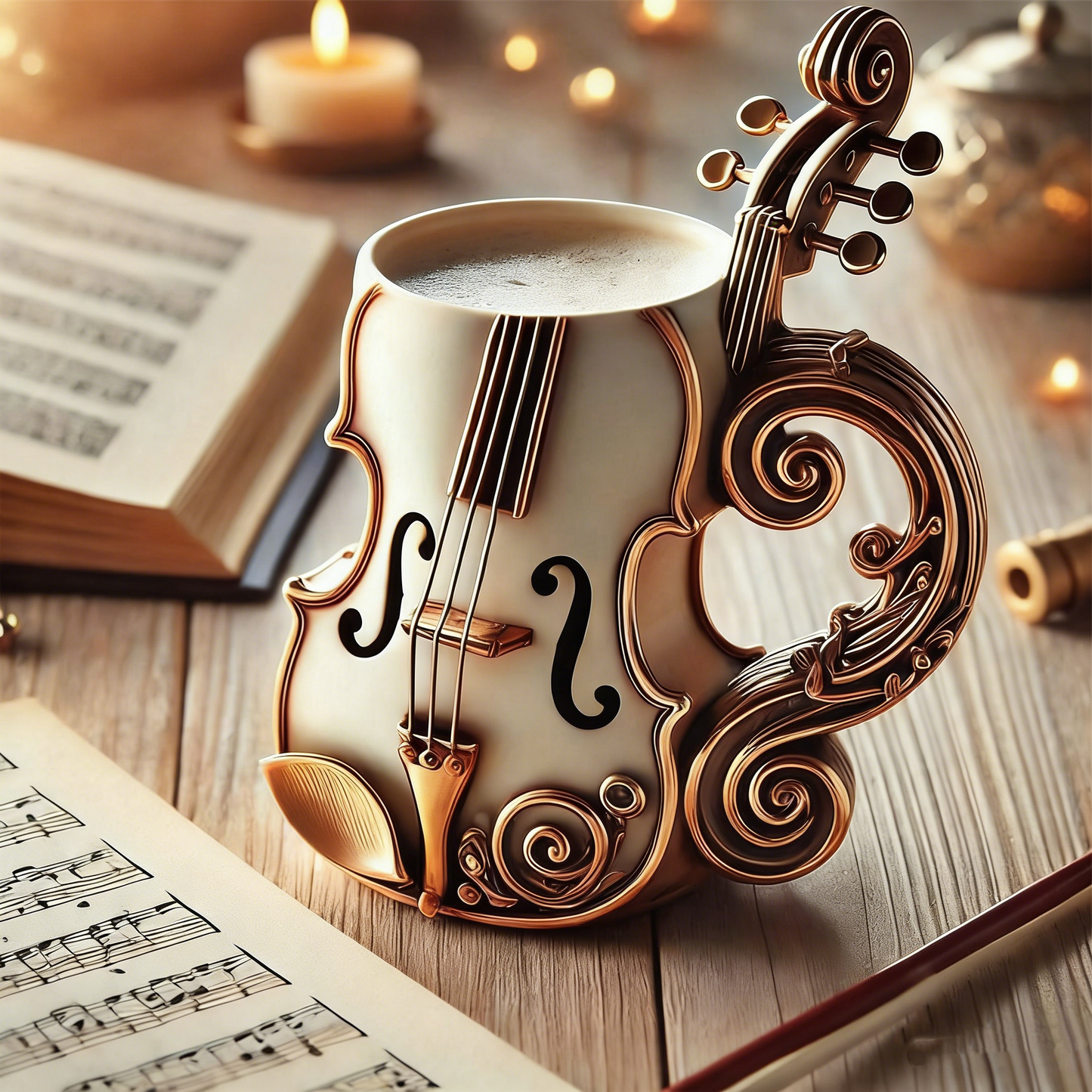 🎻☕️【50% отстъпка 🔥】Творческа музикална инструментална чаша за кафе с форма на декорация за дома от смола за занаяти ✅️Плащане при доставка