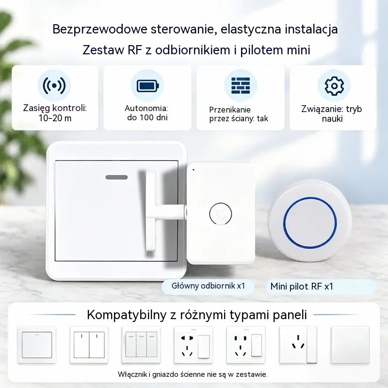 📱💡 Inteligentní bezdrátový ovladač pro dálkové zapínání a vypínání osvětlení, bez nutnosti instalace kabelů.