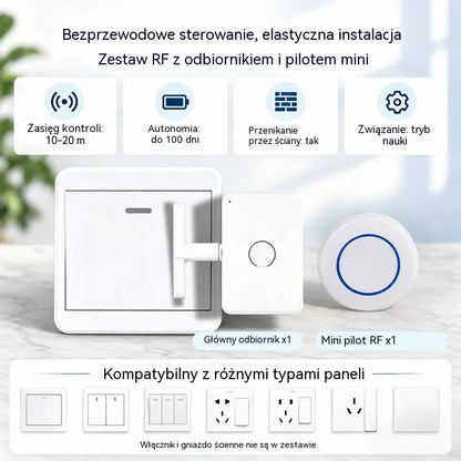 📱💡 Inteligentní bezdrátový ovladač pro dálkové zapínání a vypínání osvětlení, bez nutnosti instalace kabelů.