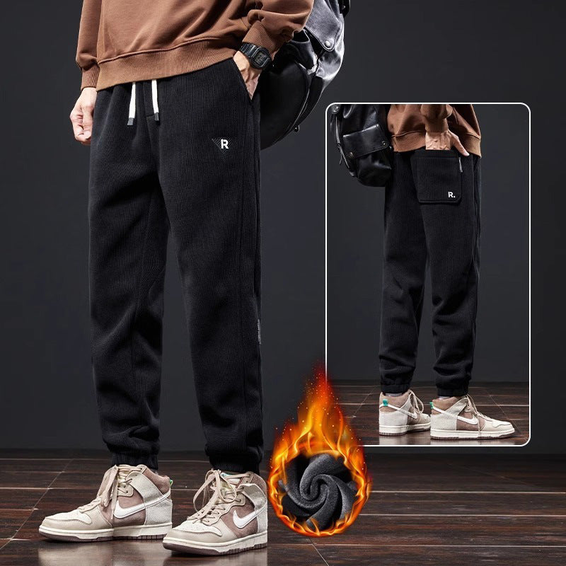 🔥【M-5XL】🖤Nové pánské zimní kalhoty – s polárním podšívkou, zesílený kord; teplé, ležérní pánské kalhoty.