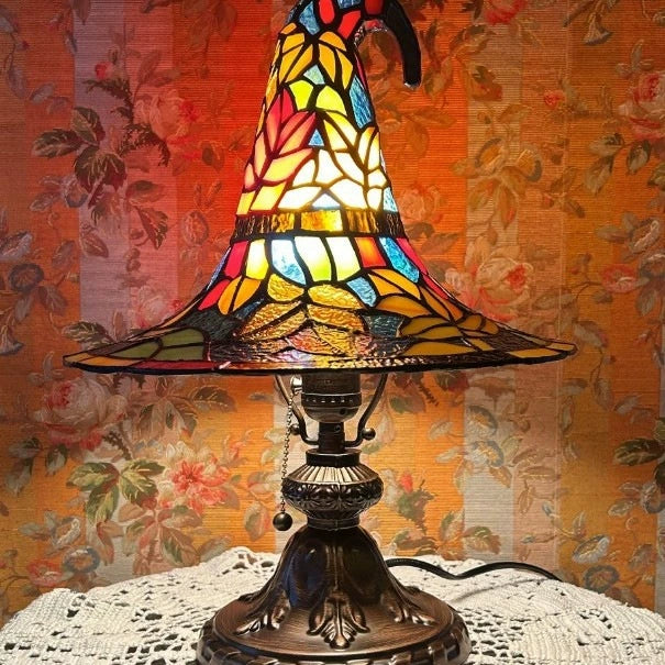 🔮💡Lampa stołowa w kształcie kapelusza czarownicy, ozdoba świetlna LED ✅Płatność przy odbiorze