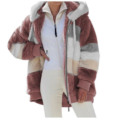 ☃️Ограничена оферта 35%❄️【S-5XL】Ново дамско зимно яке 2025, плътно с плюшени райета
