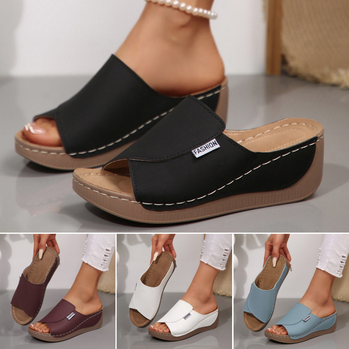 🔥👡【36-43】Модерни дамски сандали от естествена кожа с меки и дебели подметки 2026 ✅️Плащане при доставка