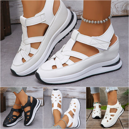 👡✨50% отстъпка🔥【35-44】Нови дамски ежедневни сандали на платформа с голям размер, сандали на танкетка с голям размер и велкро ✅️Плащане при доставка ✅️2 артикула със 70% отстъпка
