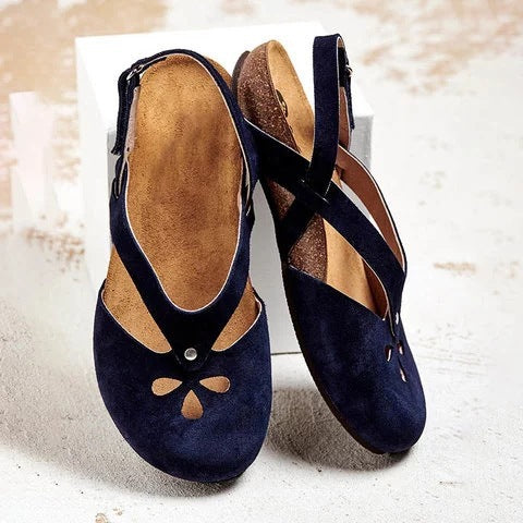 ✨✨【Ograničena ponuda】【35–44】Ženske kožne ležerne sandale 2025 ✅ Okrugli vrh ✅ Plaćanje pouzećem