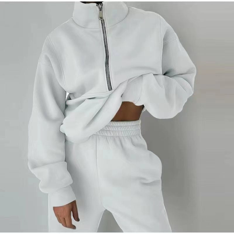 ✨Dobírka ✅【S-5XL】Dámská dvoudílná sada zesílené mikiny a tepláků, ležérní sportovní oblečení