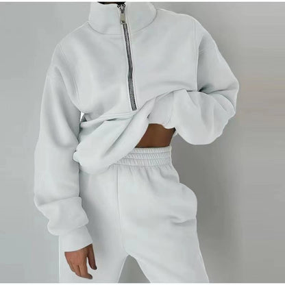 ✨Dobírka ✅【S-5XL】Dámská dvoudílná sada zesílené mikiny a tepláků, ležérní sportovní oblečení