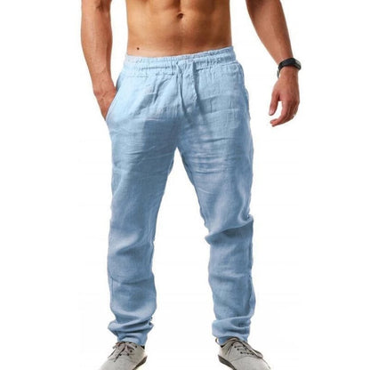 👖 50% отстъпка💥【40-120kg】Летни мъжки ежедневни спортни панталони, големи размери, свободна кройка, дишаща памучно-ленена материя ✅️Плащане при доставка
