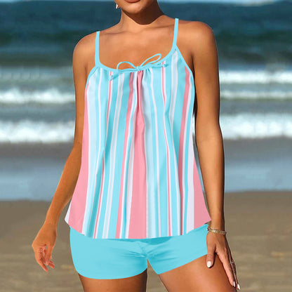 👙 50% de descuento✨【40-120 kg】Nuevo traje de baño de dos piezas estampado de talle alto para mujer✅Pago contra entrega ✅2 artículos con un 70% de descuento