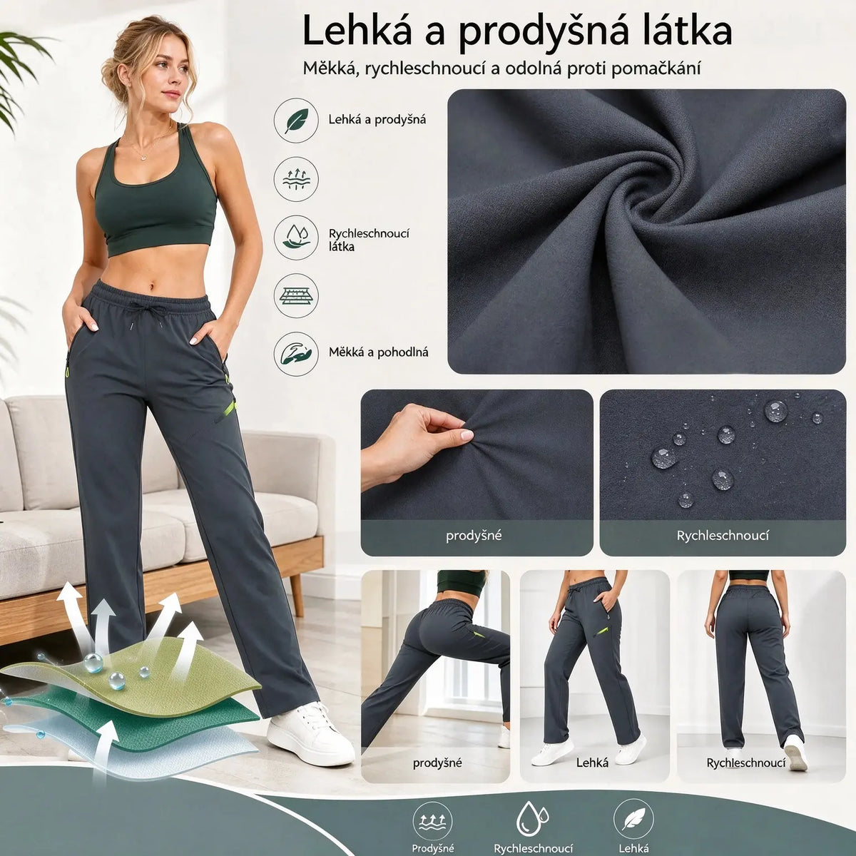 ⏳ Časově omezená nabídka 🔥 Dámské cargo kalhoty rovného střihu — Elastický pas; ideální do práce, na cesty i na každodenní nošení 👖✨