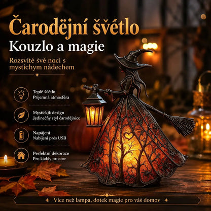 🧙‍♀️ Čarodějnická lampa – děsivá gotická lucernová dekorace, unikátní stolní lampa jako ozdoba, noční světlo s nožičkami, vhodné do domácnosti, na verandu, do kanceláře i na výzdobu oslav.