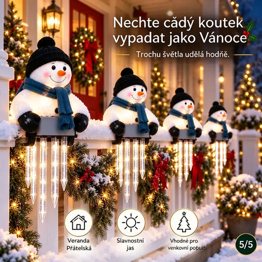 ☃️Světelná dekorace WinterGlow – sněhulák a rampouchy