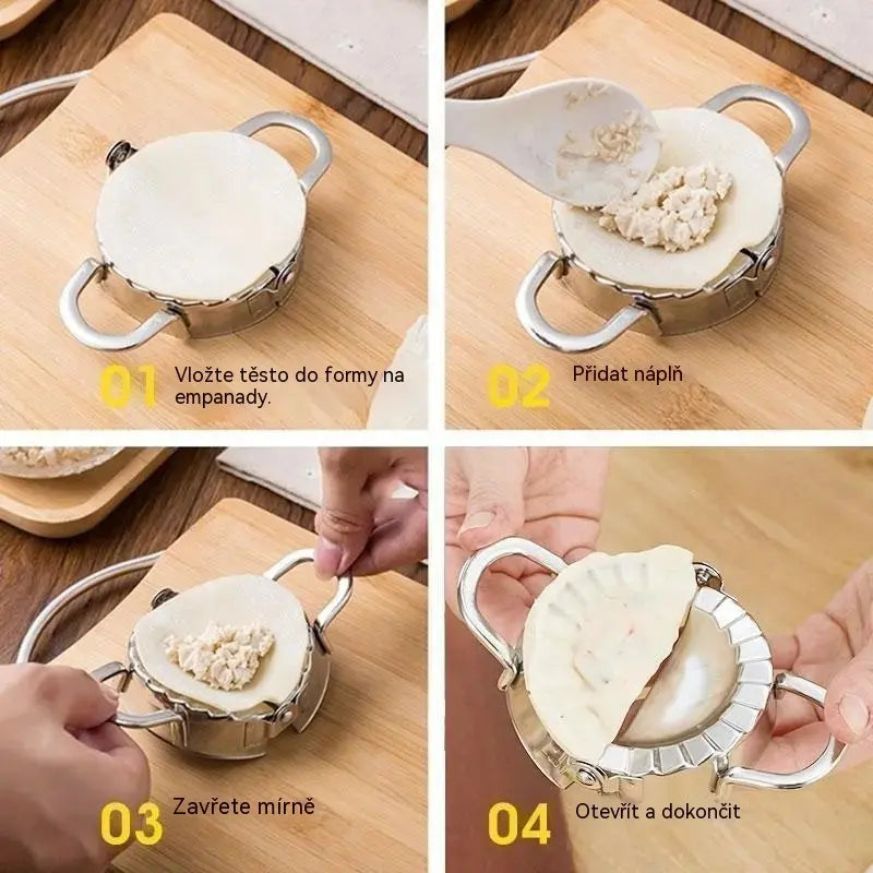 🥟Vykrajovátko na těsto s rukojetí 8,5 cm + forma na knedlíčky 8,5 cm✨Za chvilku vyrobíte ručně tvarované knedlíčky s dokonalým tvarem✨Vyrobeno z nerezové oceli vhodné pro styk s potravinami