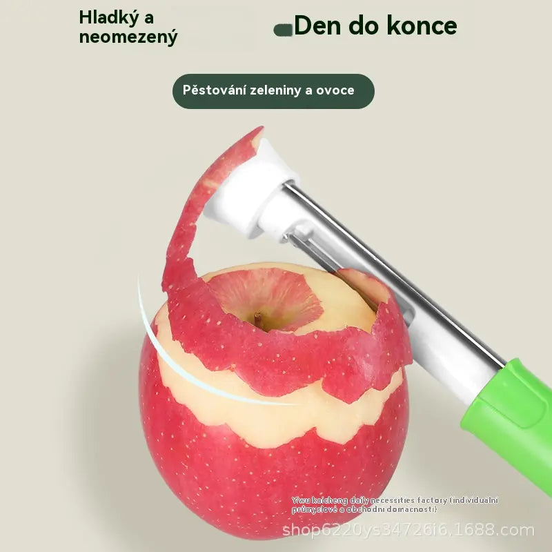 🔥【Kupte jeden, druhý dostanete zdarma】🔥 Teleskopická škrabka a odpeckovač ovoce z nerezové oceli, multifunkční škrabka 2 v 1