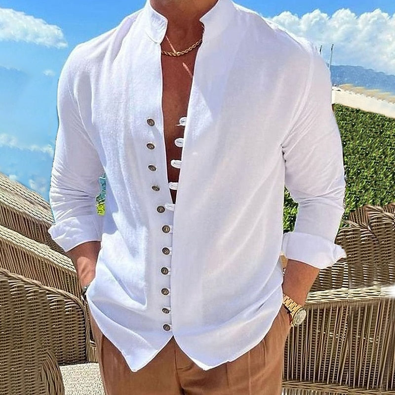 👔 50% popusta🔥【40-100 kg】Muška pamučna i lanena košulja, velike veličine ✅️Plaćanje pouzećem