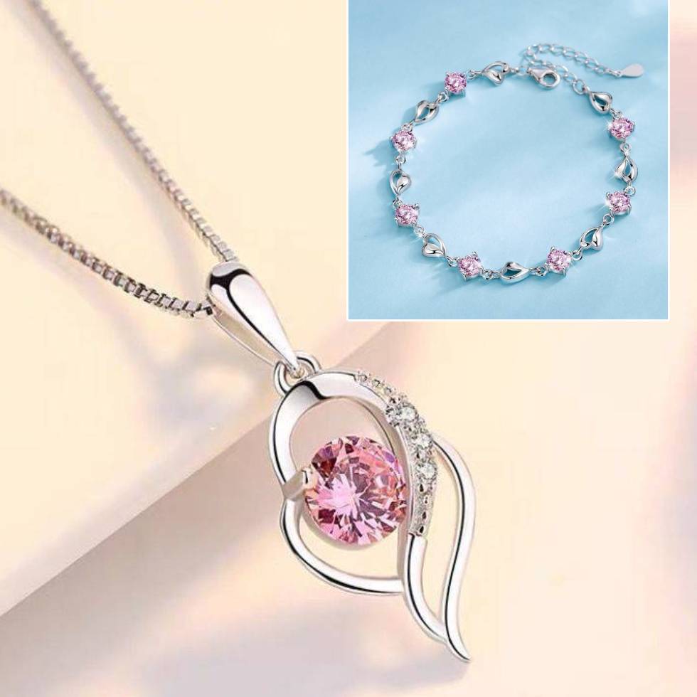 ✨✨【Kup 1, otrzymaj 1 gratis】💎💎Zestaw bransoletki i naszyjnika ze srebra 925 – Heart of the Ocean ✅️Płatność przy odbiorze ✅️2 artykuły ze zniżką 70%