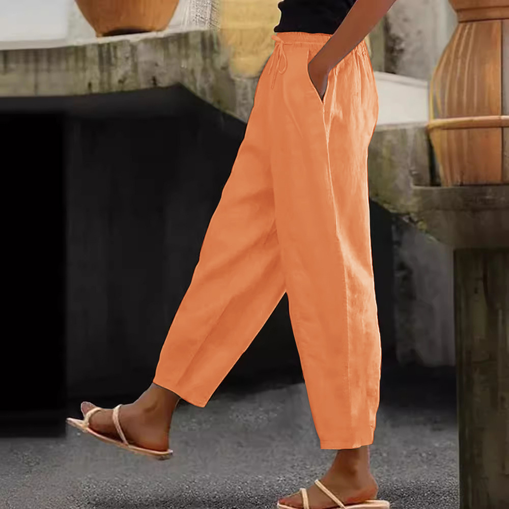 😍💕50% zľava💕【40-120kg】Dámske ležérne nohavice z bavlny a ľanu ✅Platba pri doručení