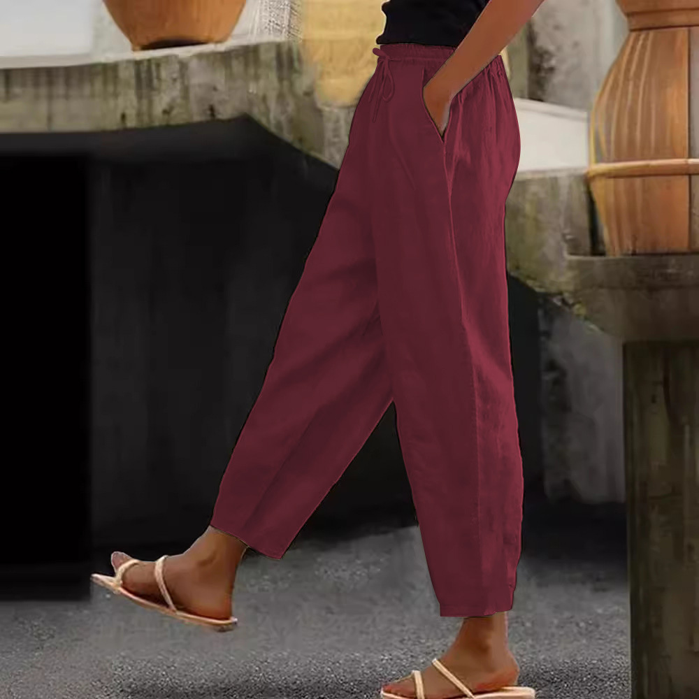 😍💕50% zľava💕【40-120kg】Dámske ležérne nohavice z bavlny a ľanu ✅Platba pri doručení ✅2 položky so zľavou 70 %
